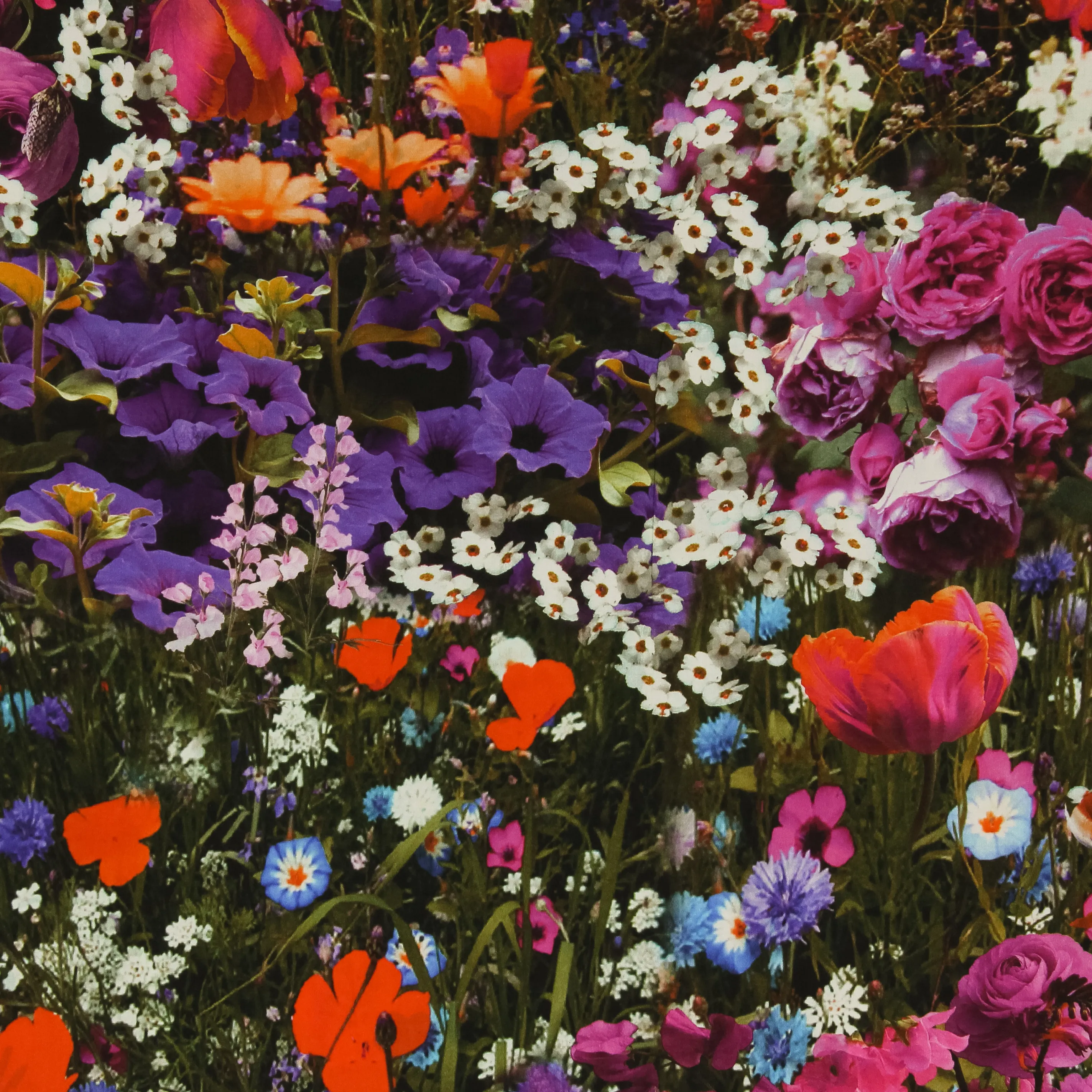 Viscose met realistische bloemen